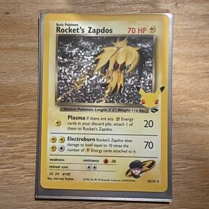 Pokémon Rocket’s Zapdos Card - Celebrations: Classic Collection (CCC)